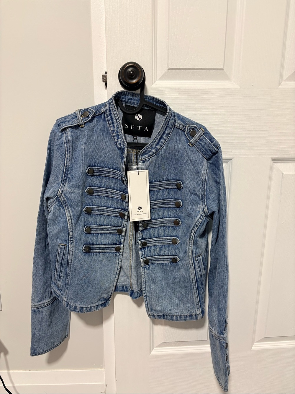 SETA Light Blue Military-Style Denim Jacket